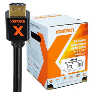 Xantech EX Series Bulk Pack (30) - High-speed HDMI Cable with X-GRIP Technology (1m)