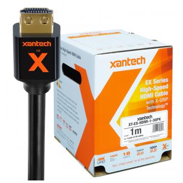 Xantech EX Series Bulk Pack (30) - High-speed HDMI Cable with X-GRIP Technology (1m)